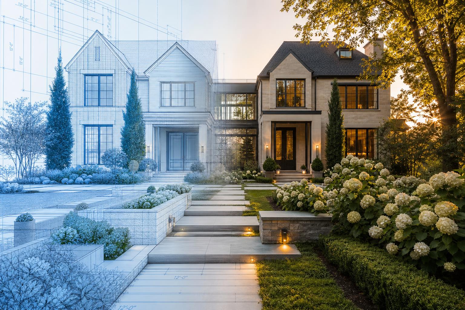 Designer landscape at golden hour